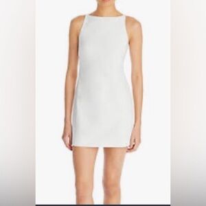 Aqua White Fitted Mini Dress